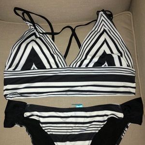 Black and white Cupshe 2 piece